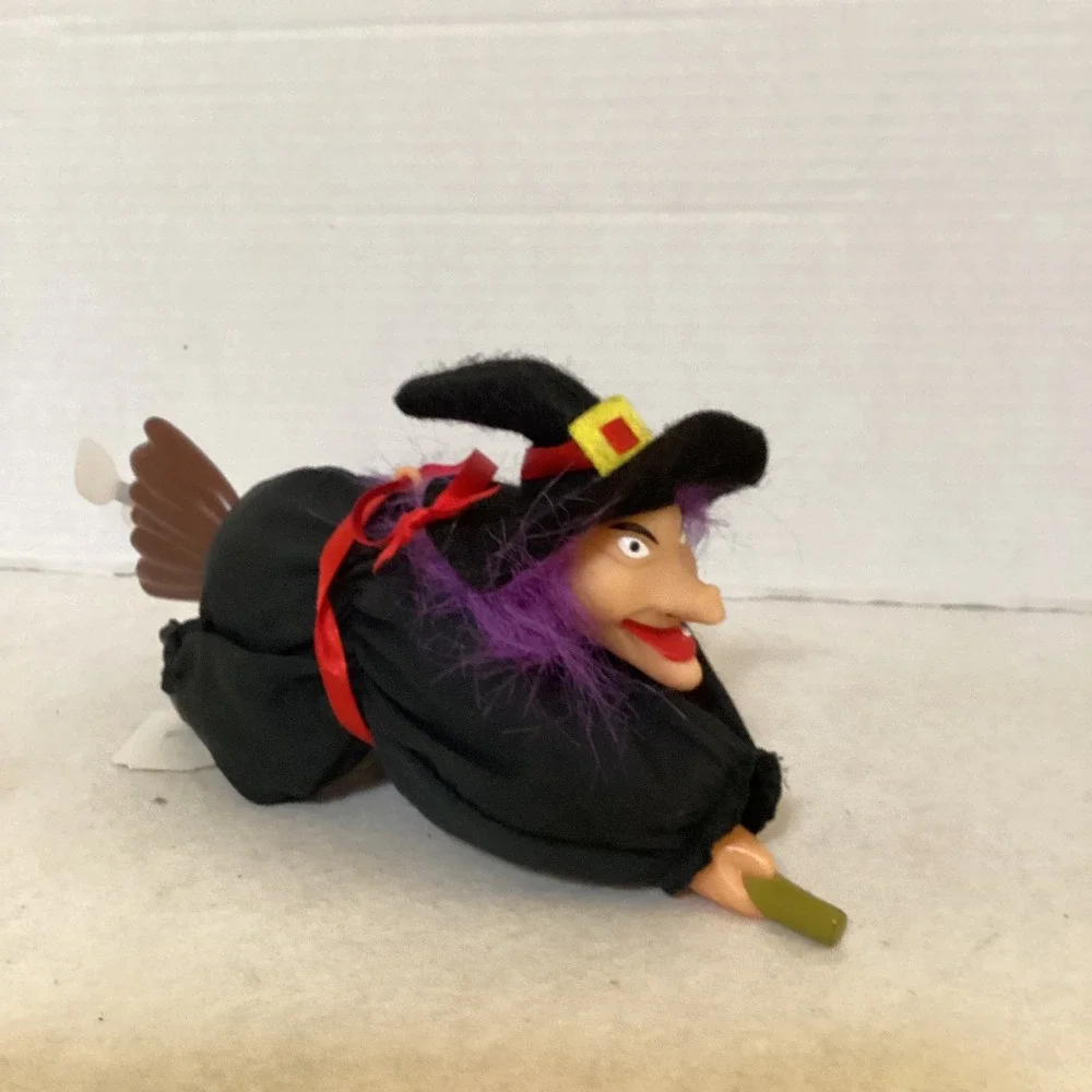 Vintage Halloween Witch on Broom Propeller Broomstick Decoration Ornament